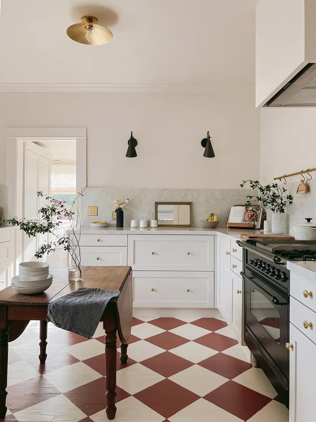 stylish kitchen, hexagon tile, traditional kitchen 